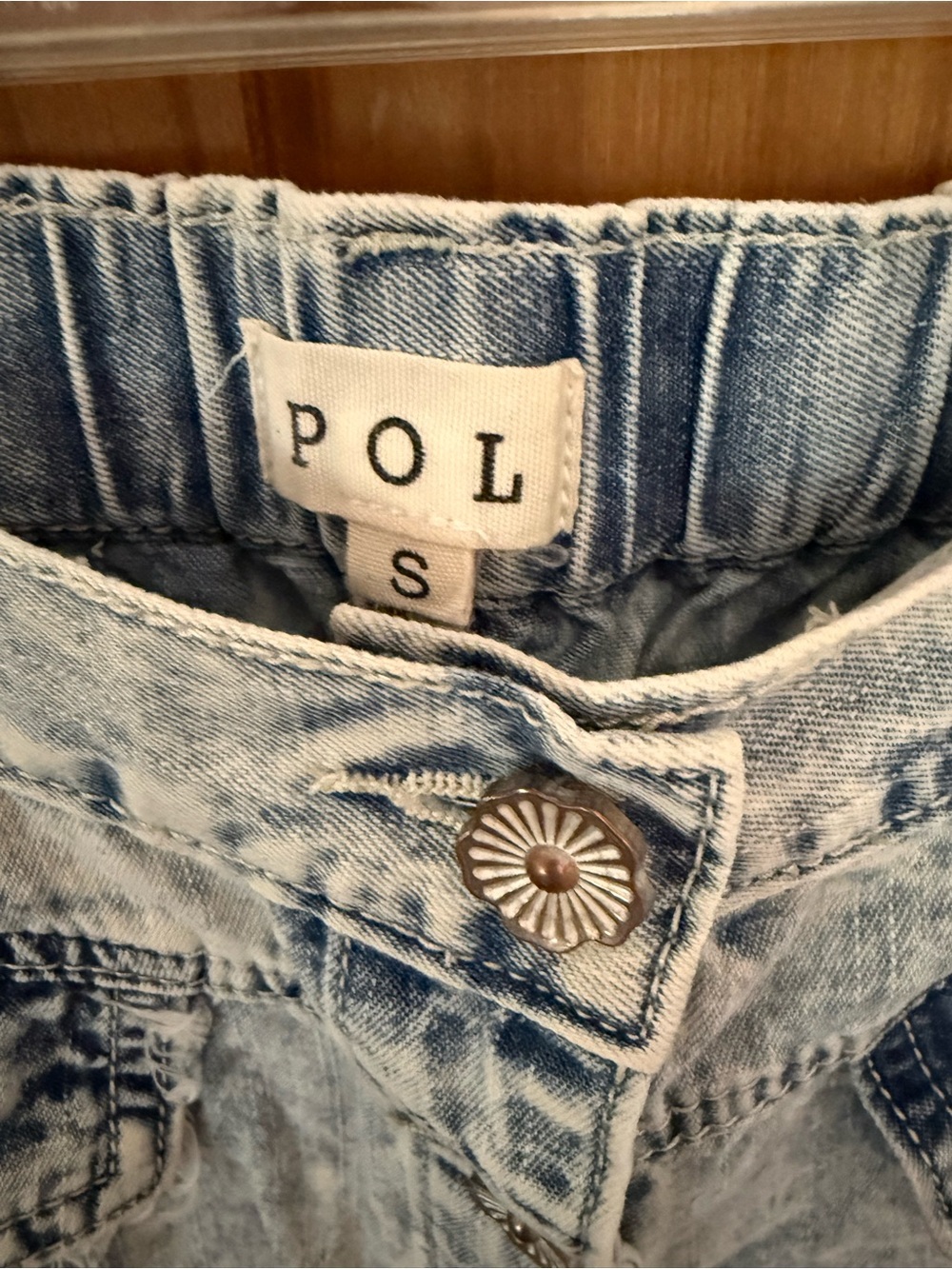 POL Patchwork Maxi Skirt in Light Blue Denim and Cream - Picture 5 of 5